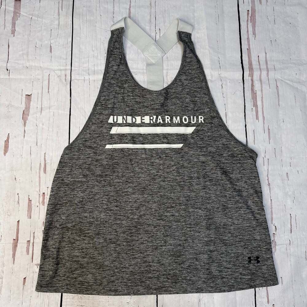 Under Armour Women's Metallic Bar Graphic‎ Heathered Racerback Tank Top
